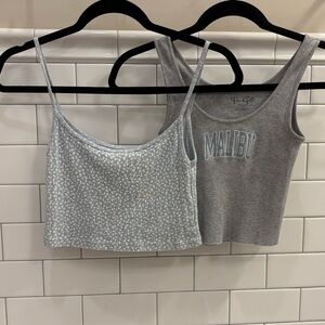 Brandy Melville Gray and Blue Tank Tops